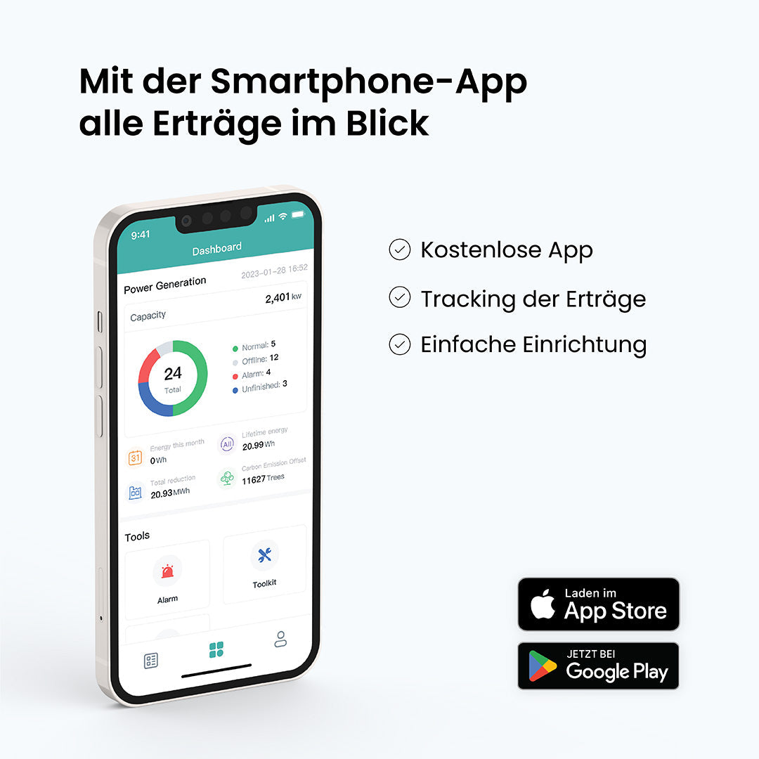 Balkonkraftwerk mit Speicher 1260W (drosselbar) - 1,6kWh Speicher - voltd_energy