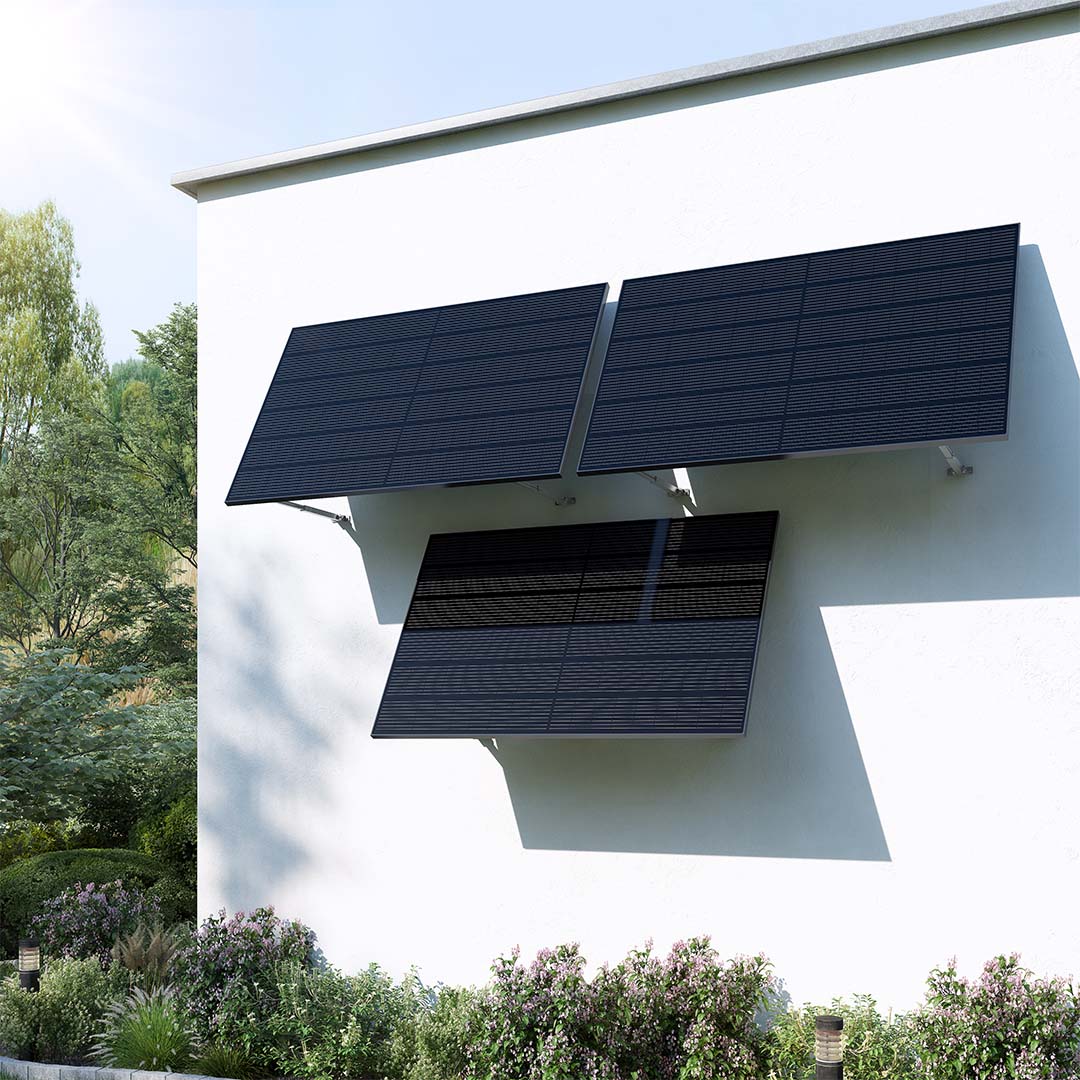 Voltd Fassade 1290W - Balkonkraftwerk Komplettset für Fassade mit Winkel