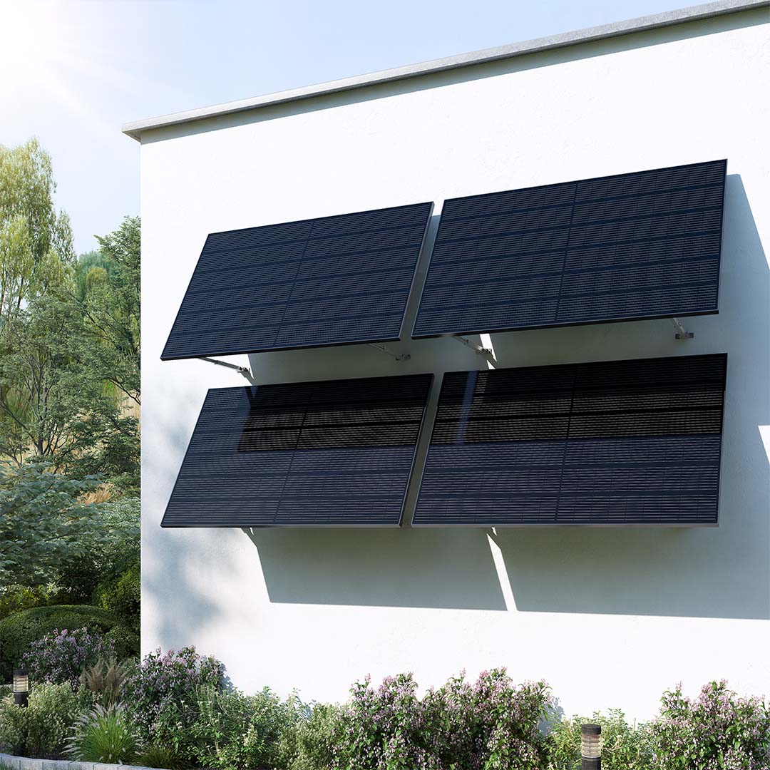 Voltd Fassade 1720W - Balkonkraftwerk Komplettset für Fassade mit Winkel