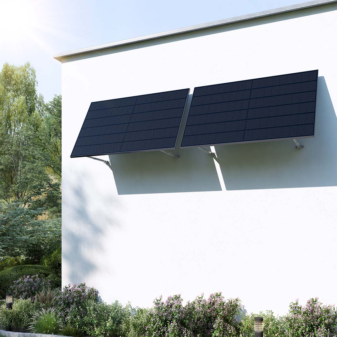 Voltd Fassade 860W - Balkonkraftwerk Komplettset für Fassade mit Winkel