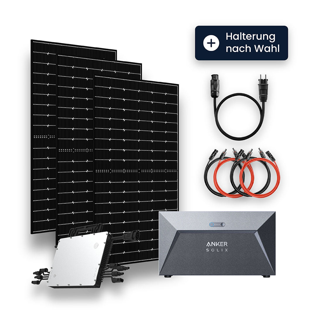 Balkonkraftwerk mit Speicher 1260W (drosselbar) - 1,6kWh Speicher - voltd_energy