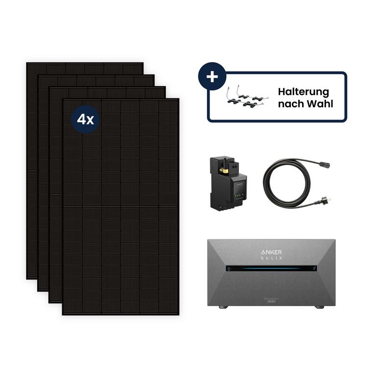 Balkonkraftwerk 1.720W inkl. Anker SOLIX Solarbank 2 E1600 PRO