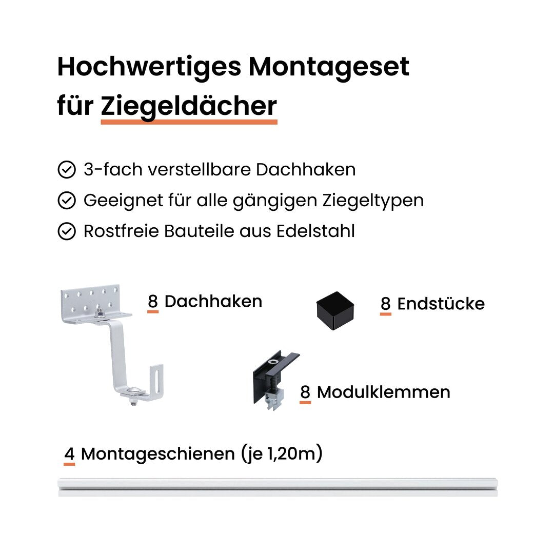 Montagesystem Voltd Ziegeldach (2 Module) - voltd_energy