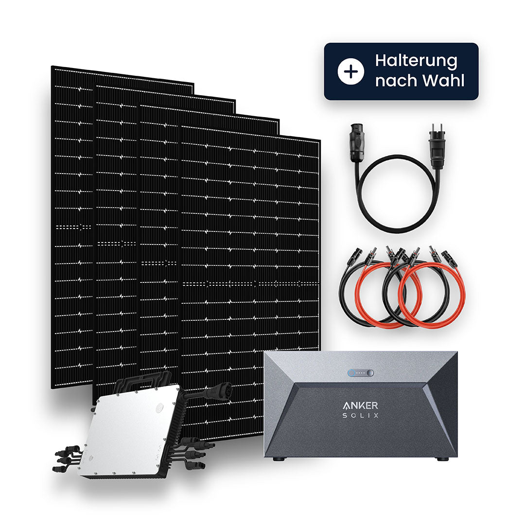 Balkonkraftwerk mit Speicher 1680W (drosselbar) - 1,6kWh Speicher - voltd_energy