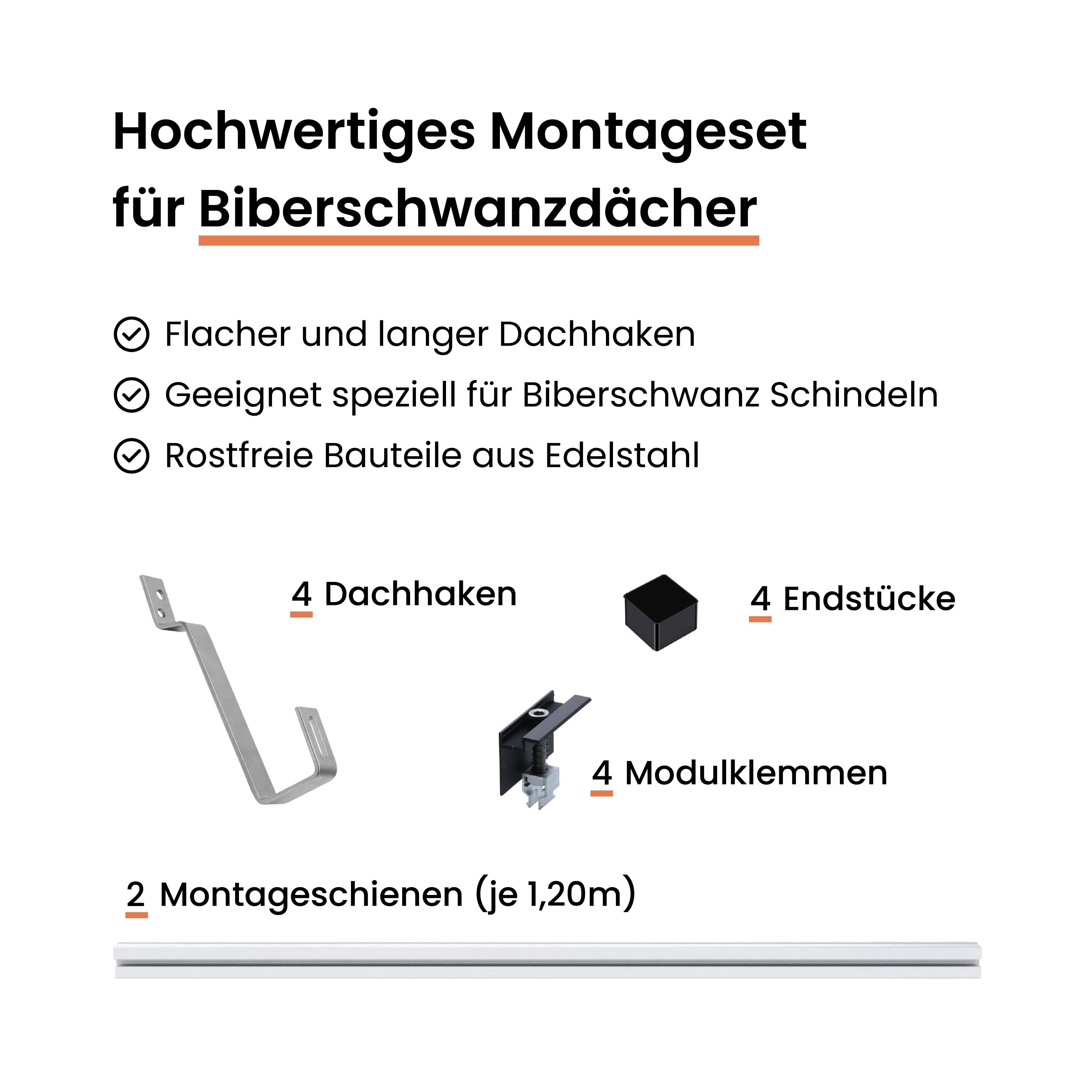 Montagesystem Voltd Biberschwanz (3 Module)