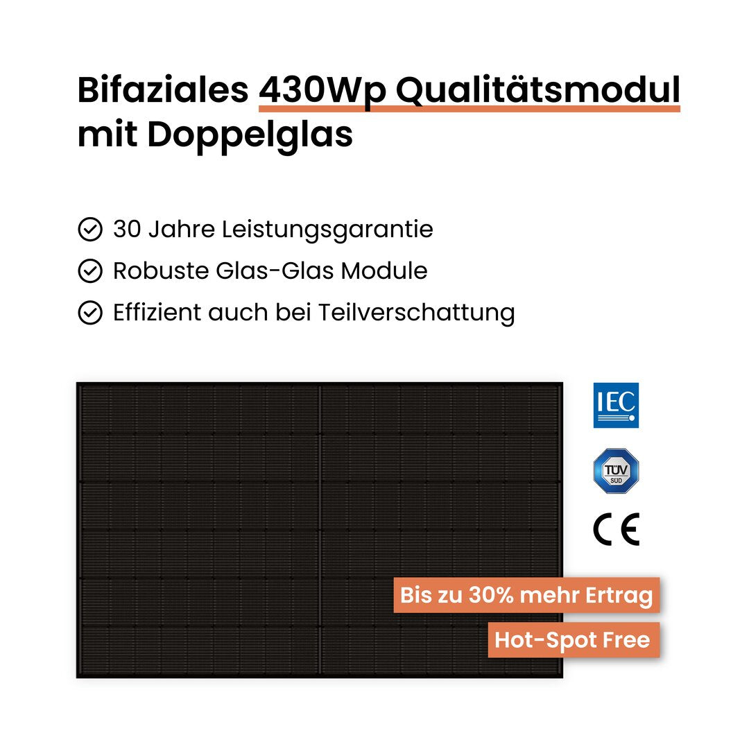 Solarmodul 430W Glas Glas Bifazial - voltd_energy